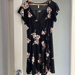 Xhilaration Black Wrap Dress